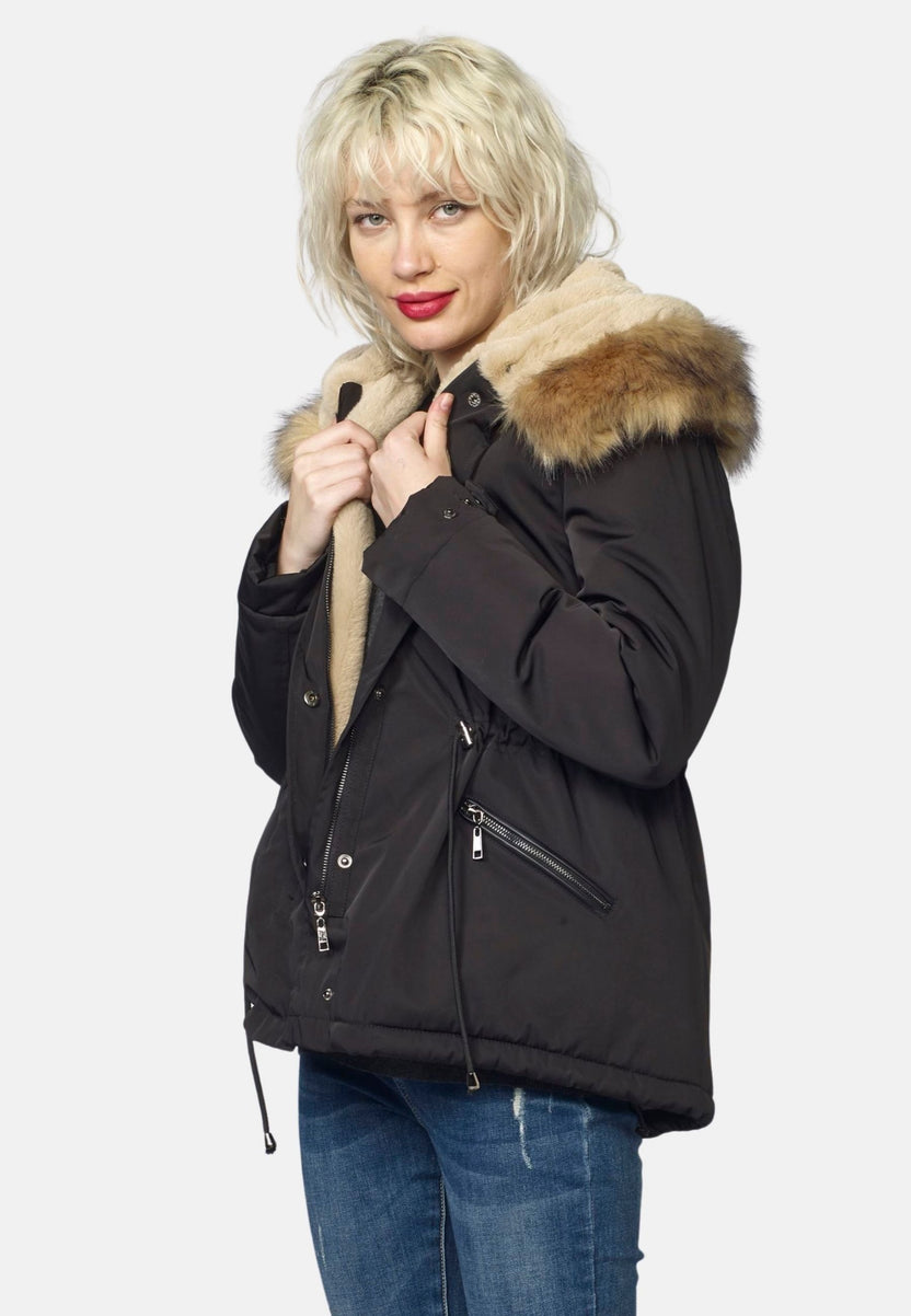Doudoune courte type parka femme