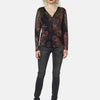 Women's long-sleeved t-shirt with paisley print