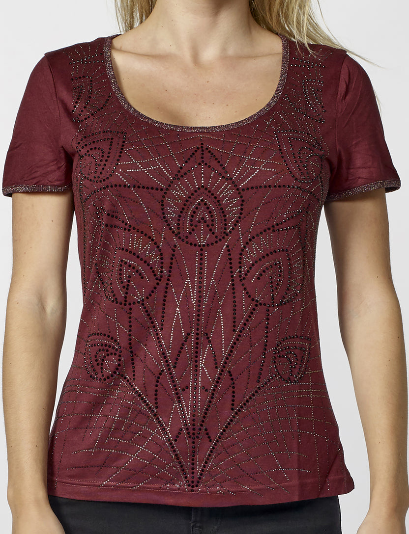 Studded printed top