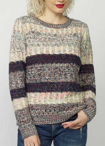 Pull rayé multicolore