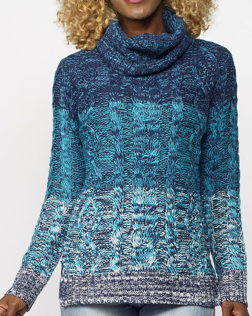 Women's gradient tricot knit sweater