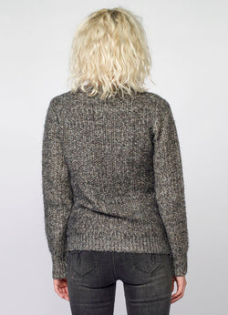 Pull femme maille fantaisie gris lurex doré - Koroshi 2022TR37