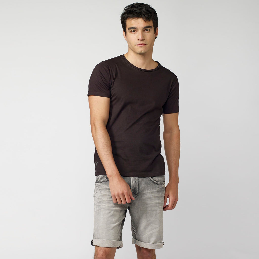 T-shirt manches courtes homme noir en coton bio - Koroshi 2111MC61