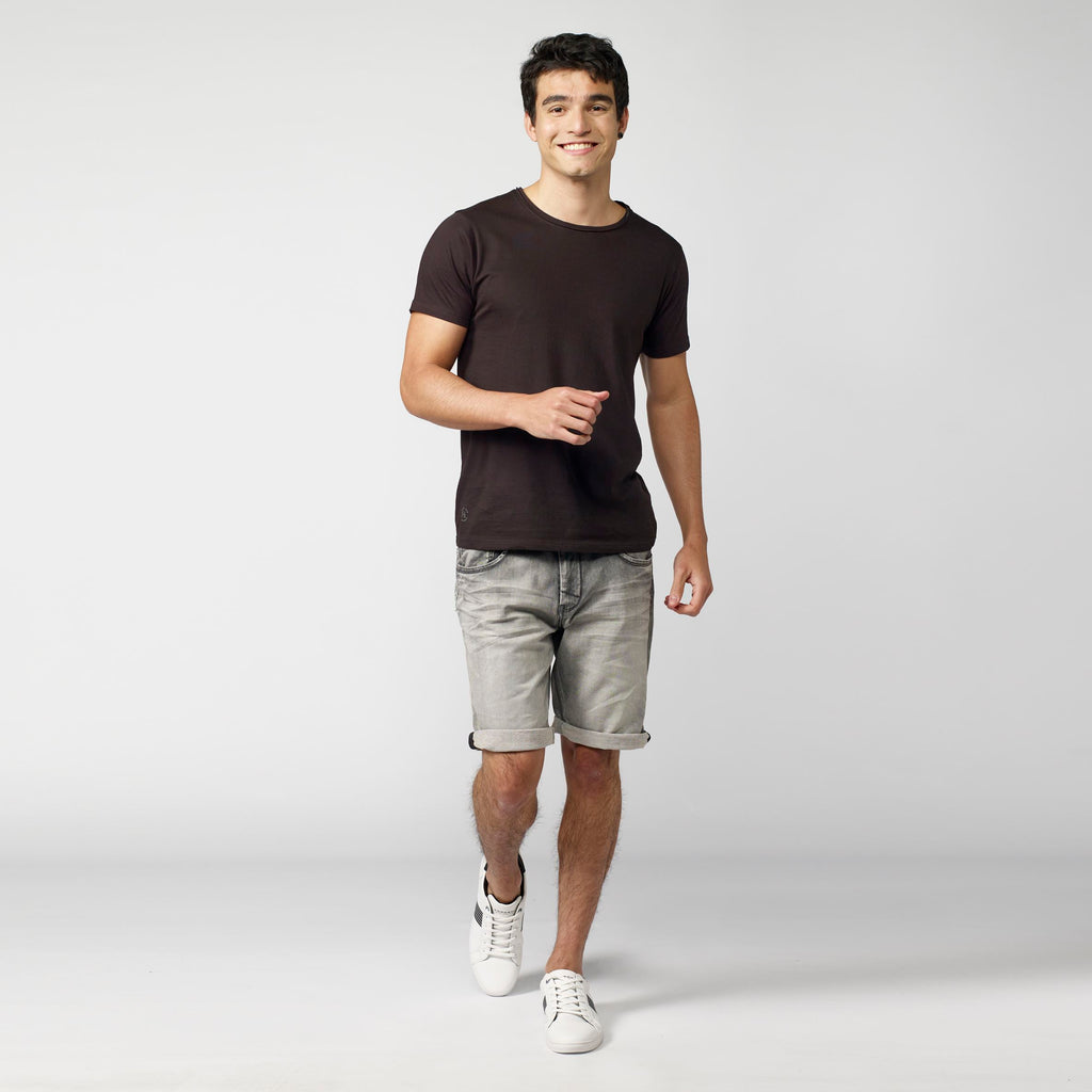T-shirt manches courtes homme noir en coton bio - Koroshi 2111MC61