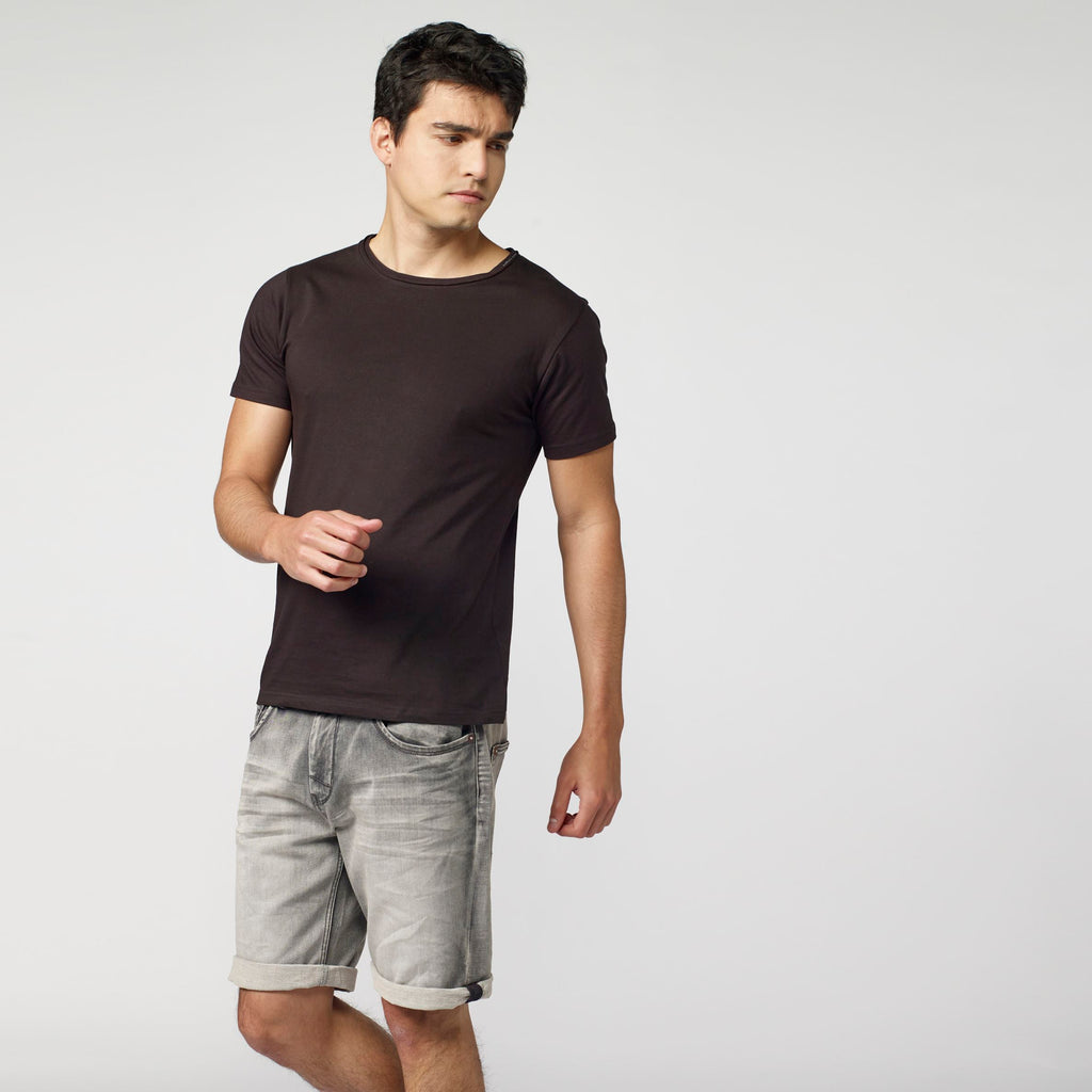 T-shirt manches courtes homme noir en coton bio - Koroshi 2111MC61