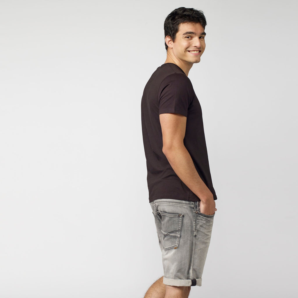 T-shirt manches courtes homme noir en coton bio - Koroshi 2111MC61