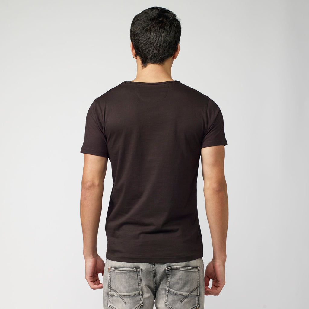 T-shirt manches courtes homme noir en coton bio - Koroshi 2111MC61