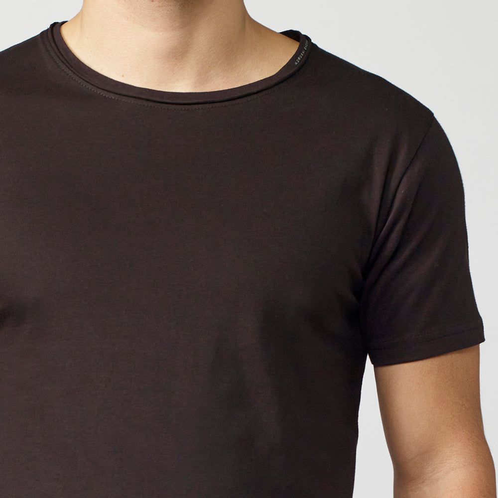 T-shirt manches courtes homme noir en coton bio - Koroshi 2111MC61
