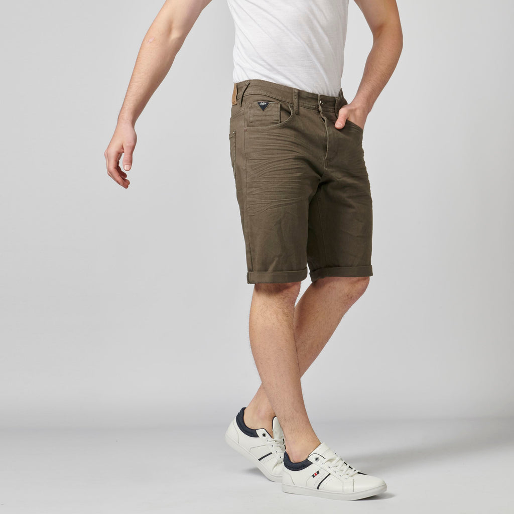 Bermuda denim stretch regular hombre oliva - Koroshi 2111PS01