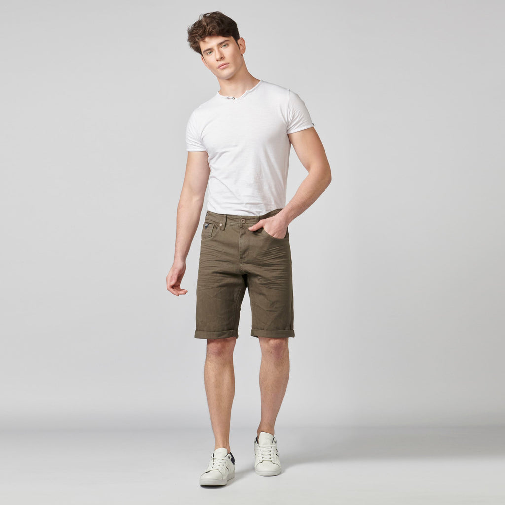 Bermuda denim stretch regular hombre oliva - Koroshi 2111PS01