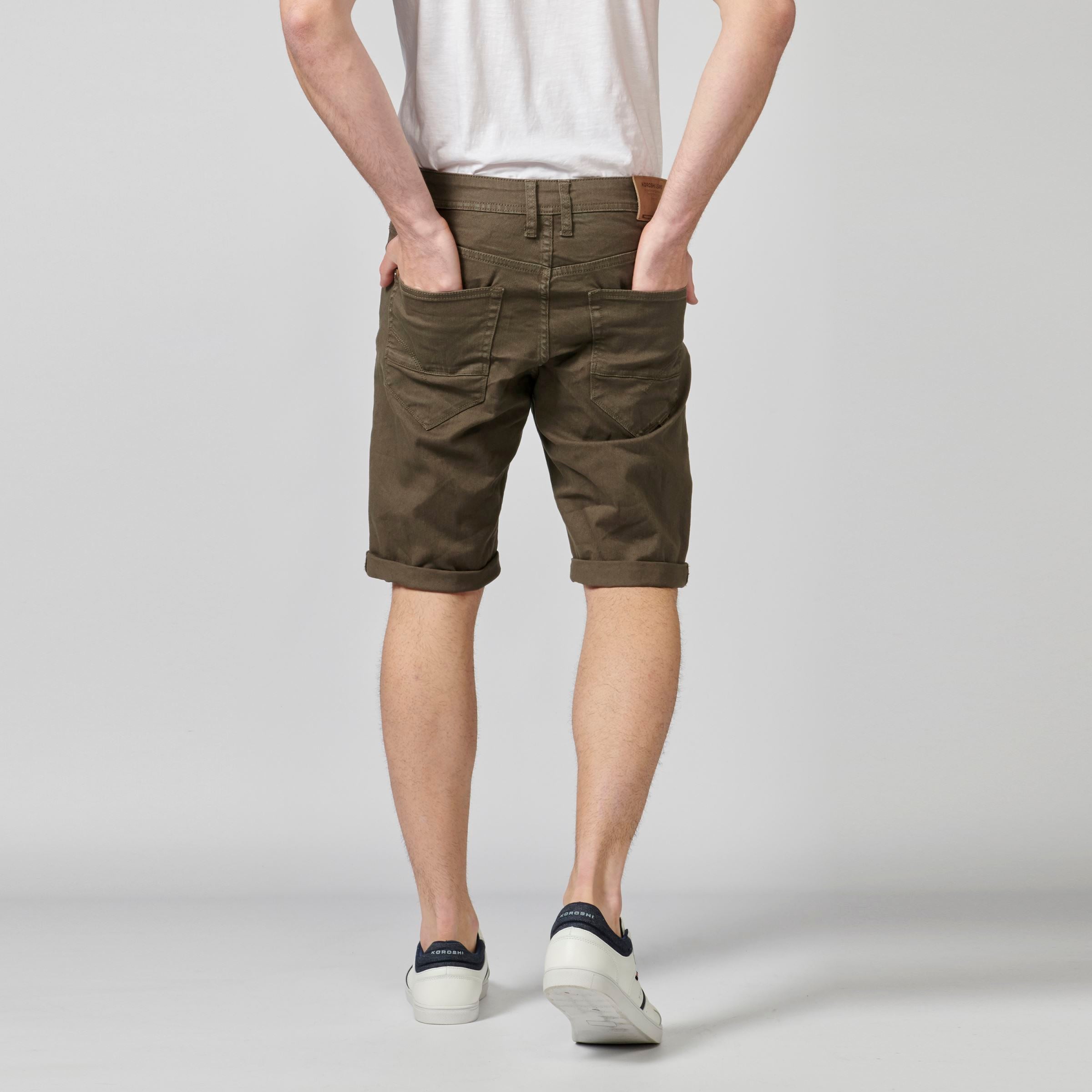 Bermuda denim stretch regular hombre oliva - Koroshi 2111PS01
