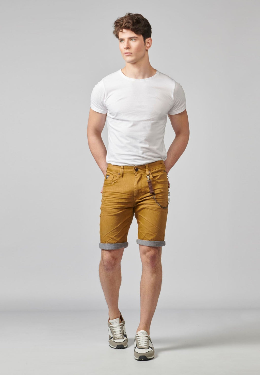 Bermuda denim stretch regular home ocre - Koroshi 2111PS02