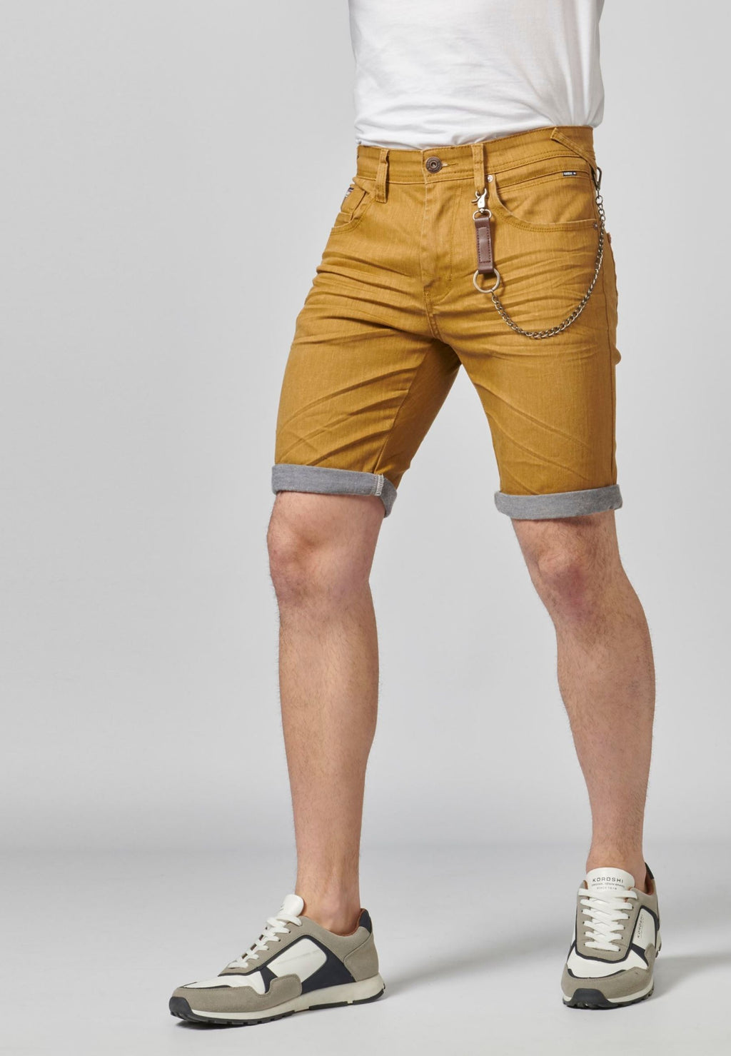 Bermuda denim stretch regular home ocre - Koroshi 2111PS02
