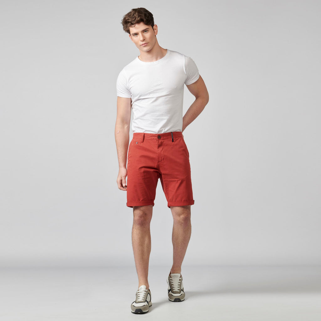 Pantalón corto chino algodón hombre marsala - Koroshi 2111PS06