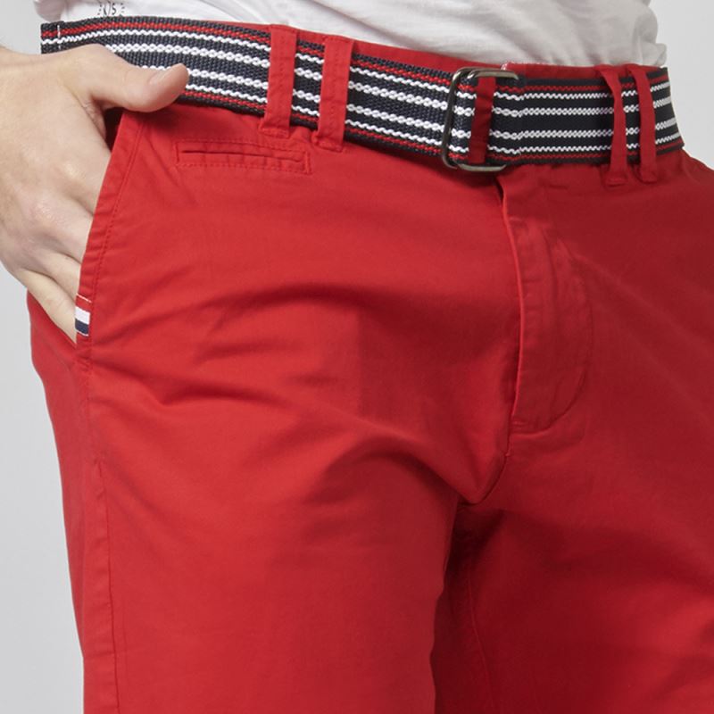 Bermuda chino algodón stretch hombre rojo look completo - Koroshi 2111PS07