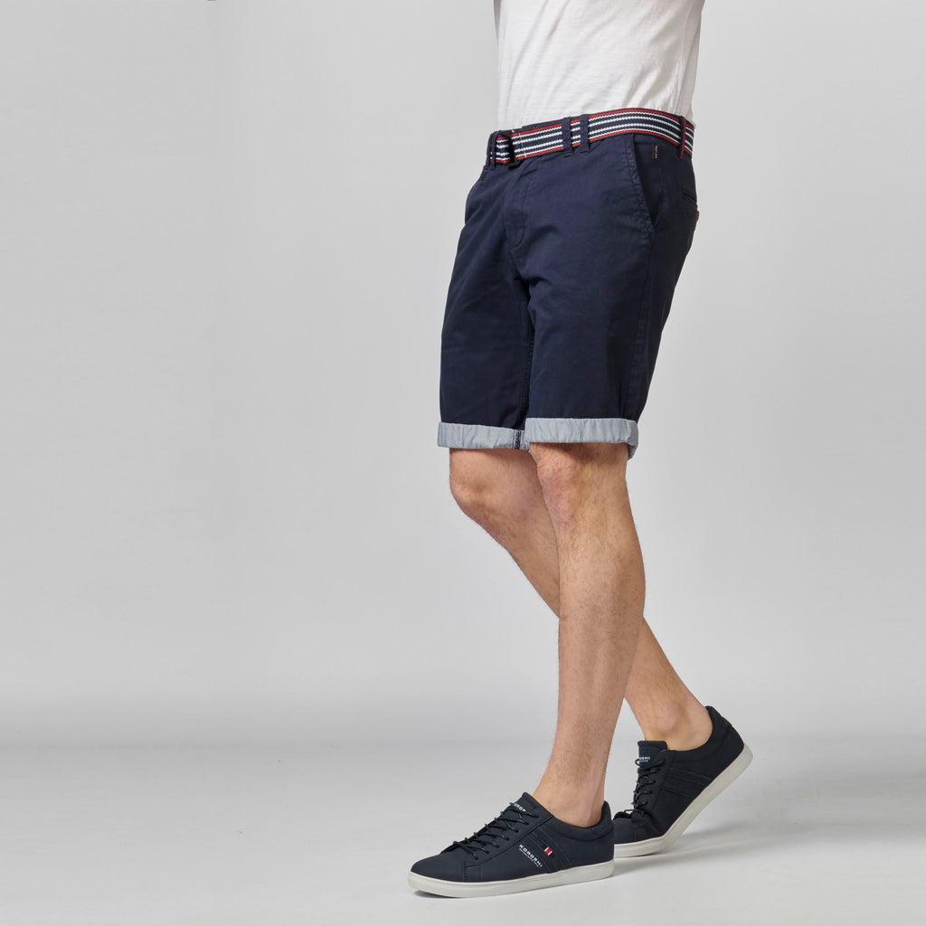 Bermuda chino algodón stretch hombre navy vista lateral - Koroshi 2111PS07