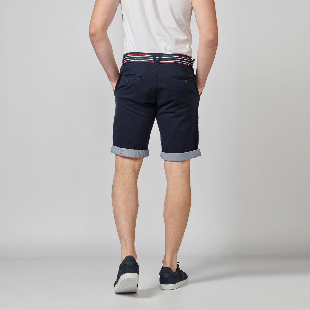 Bermuda chino algodón stretch hombre navy detalle bolsillo - Koroshi 2111PS07