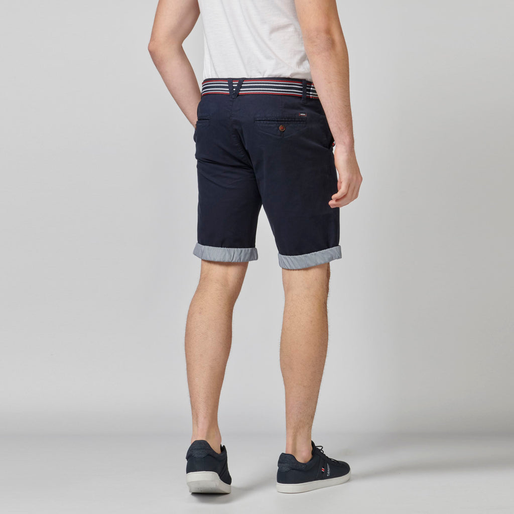 Bermuda chino algodón stretch hombre navy detalle cierre - Koroshi 2111PS07