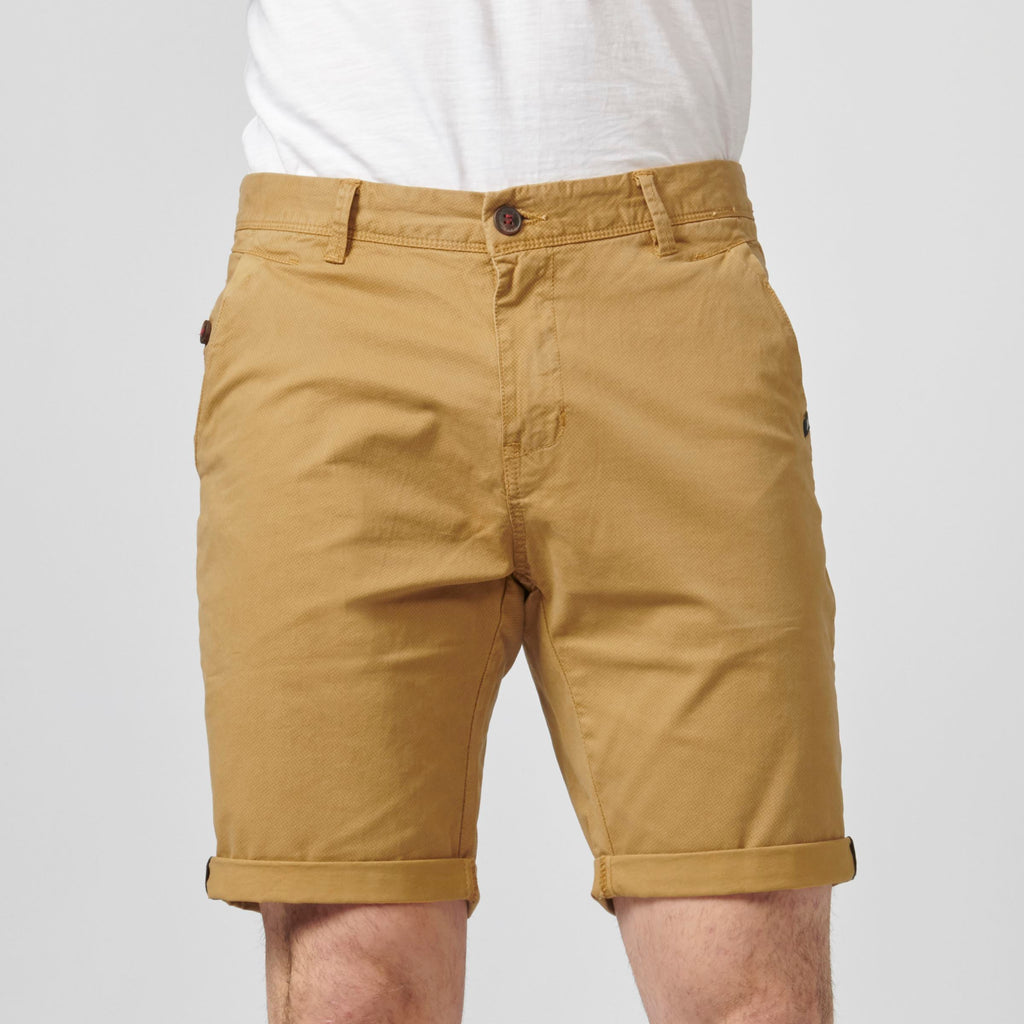 Short chino homme en coton stretch ocre - Koroshi 2111PS08