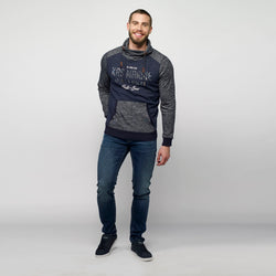 Navy men's marbled cross-neck sweatshirt - Koroshi 2111SU09