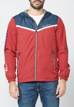Veste à capuche color block homme rouge - Koroshi 2211JA13