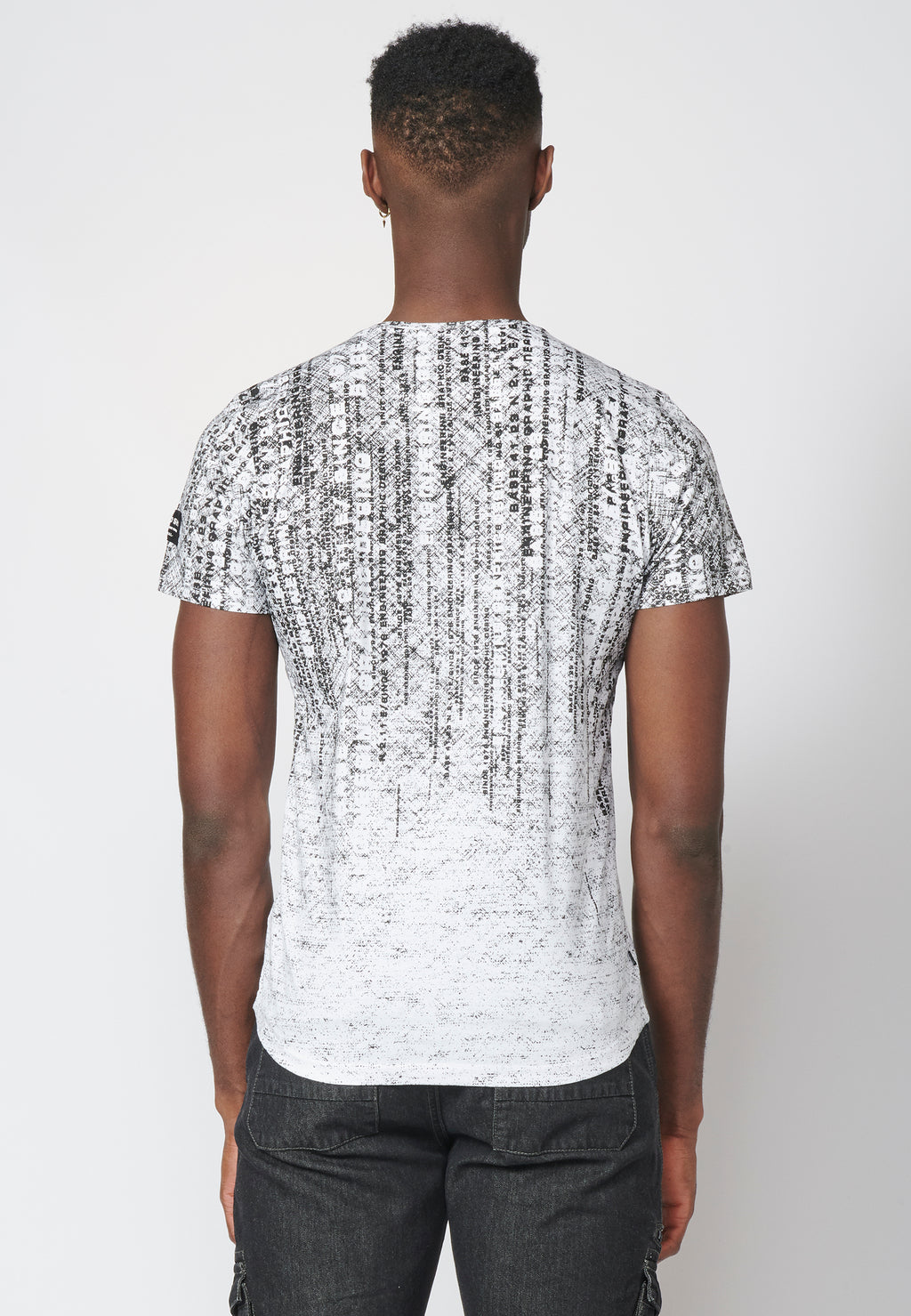 Kurzarm-T-Shirt mit Farbverlaufseffektdruck, 100 % Baumwolle für Herren