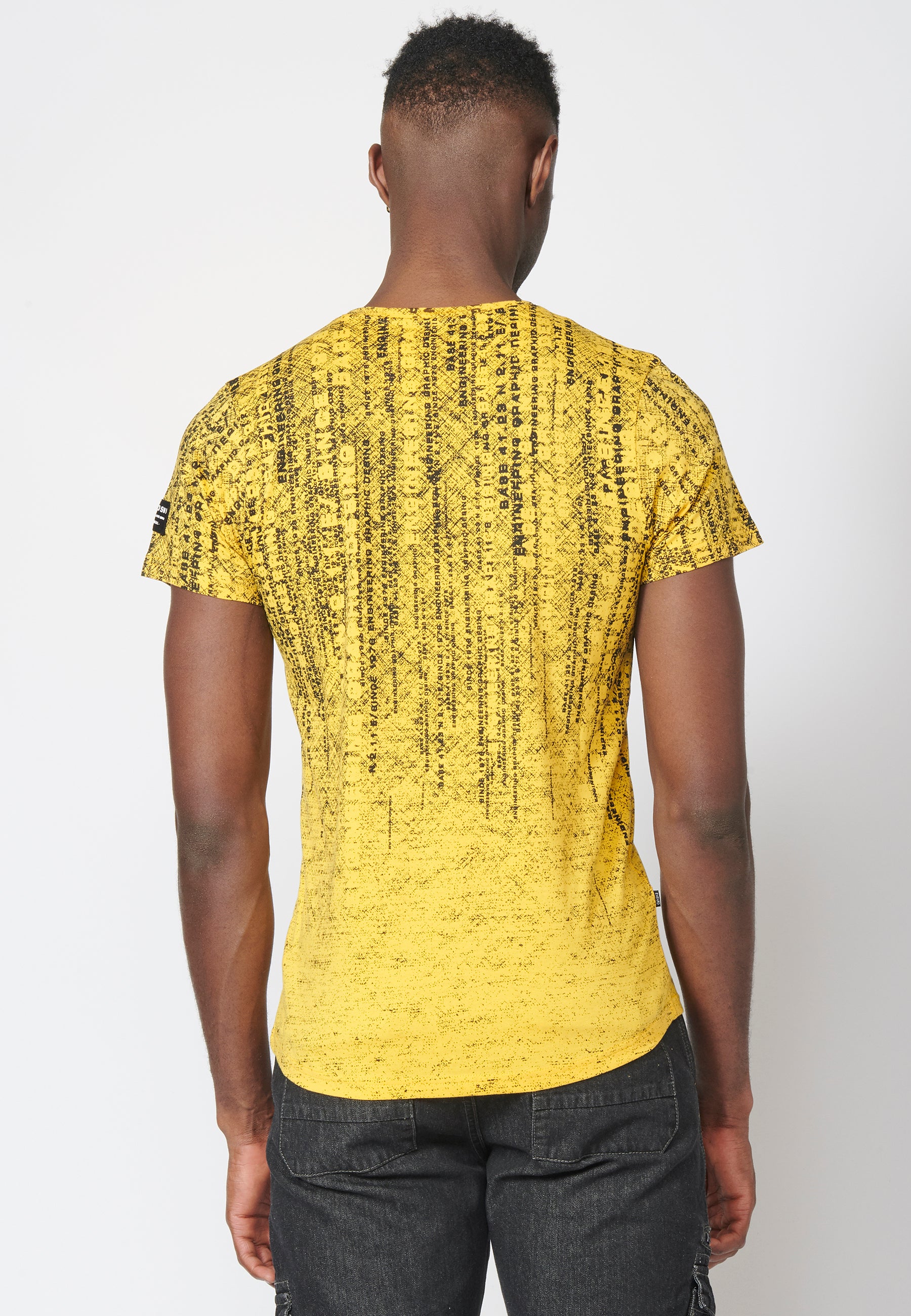 Kurzarm-T-Shirt mit Farbverlaufseffektdruck, 100 % Baumwolle für Herren