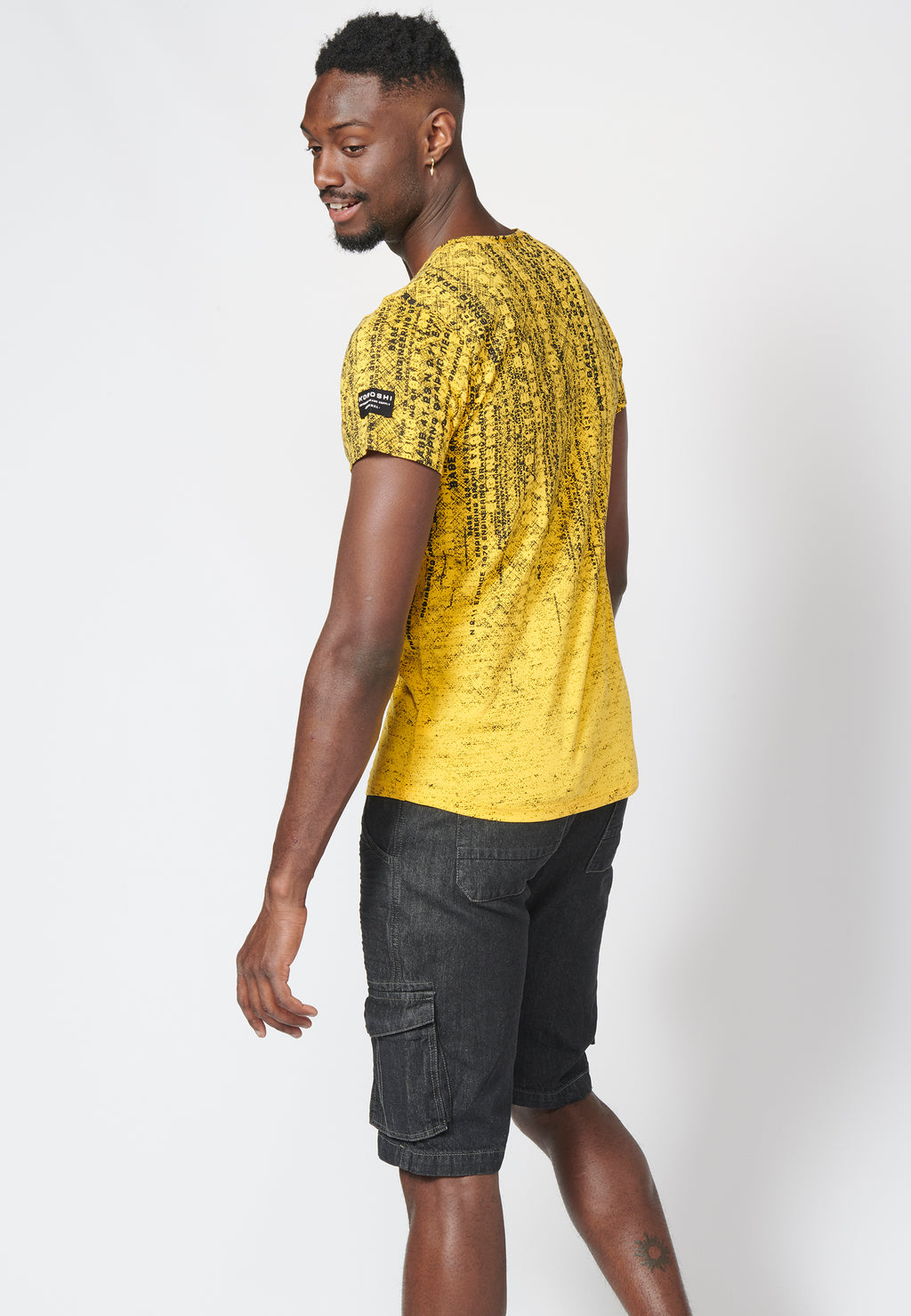 Kurzarm-T-Shirt mit Farbverlaufseffektdruck, 100 % Baumwolle für Herren