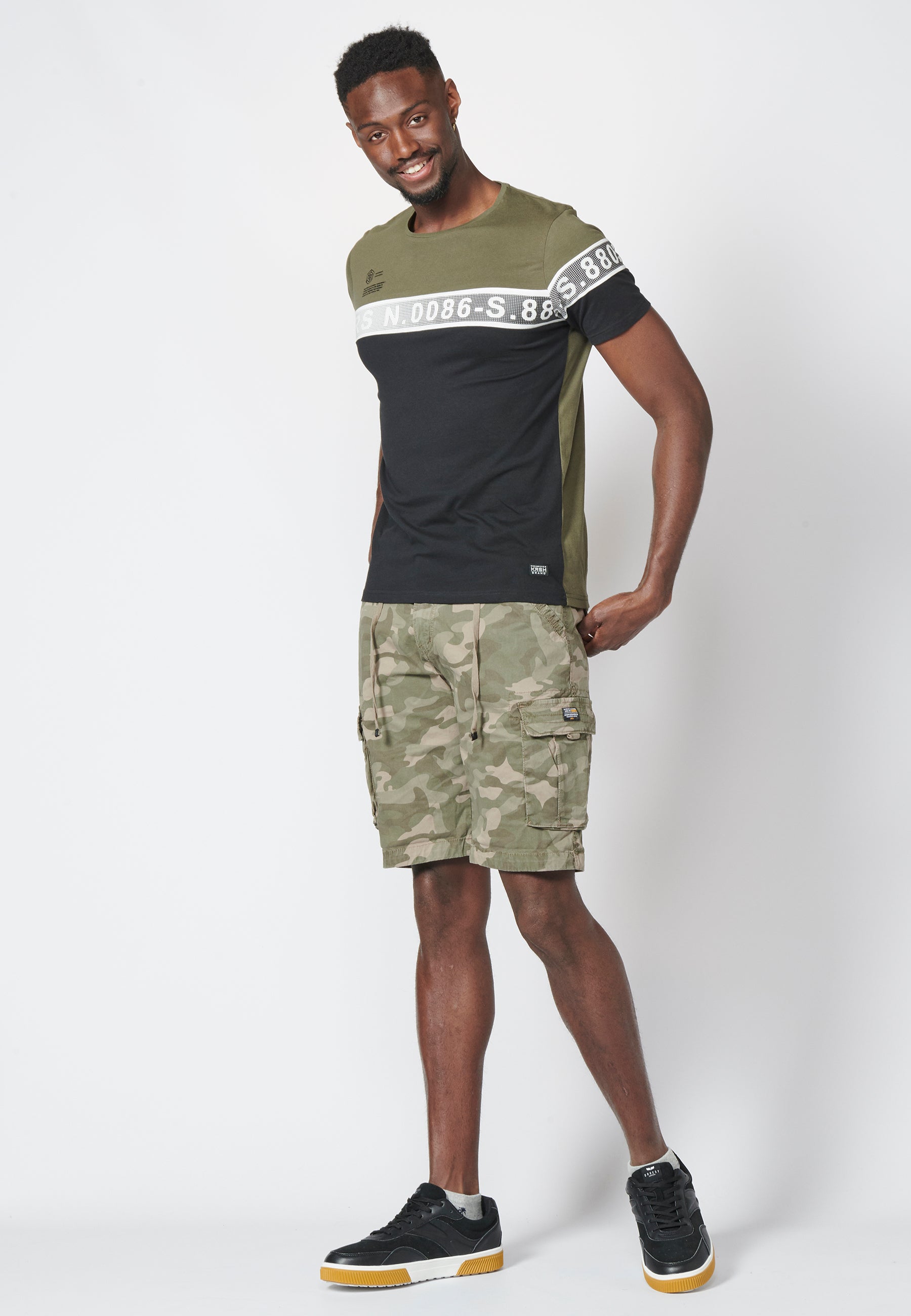 T-shirt à manches courtes avec combinaison 100% coton pour homme