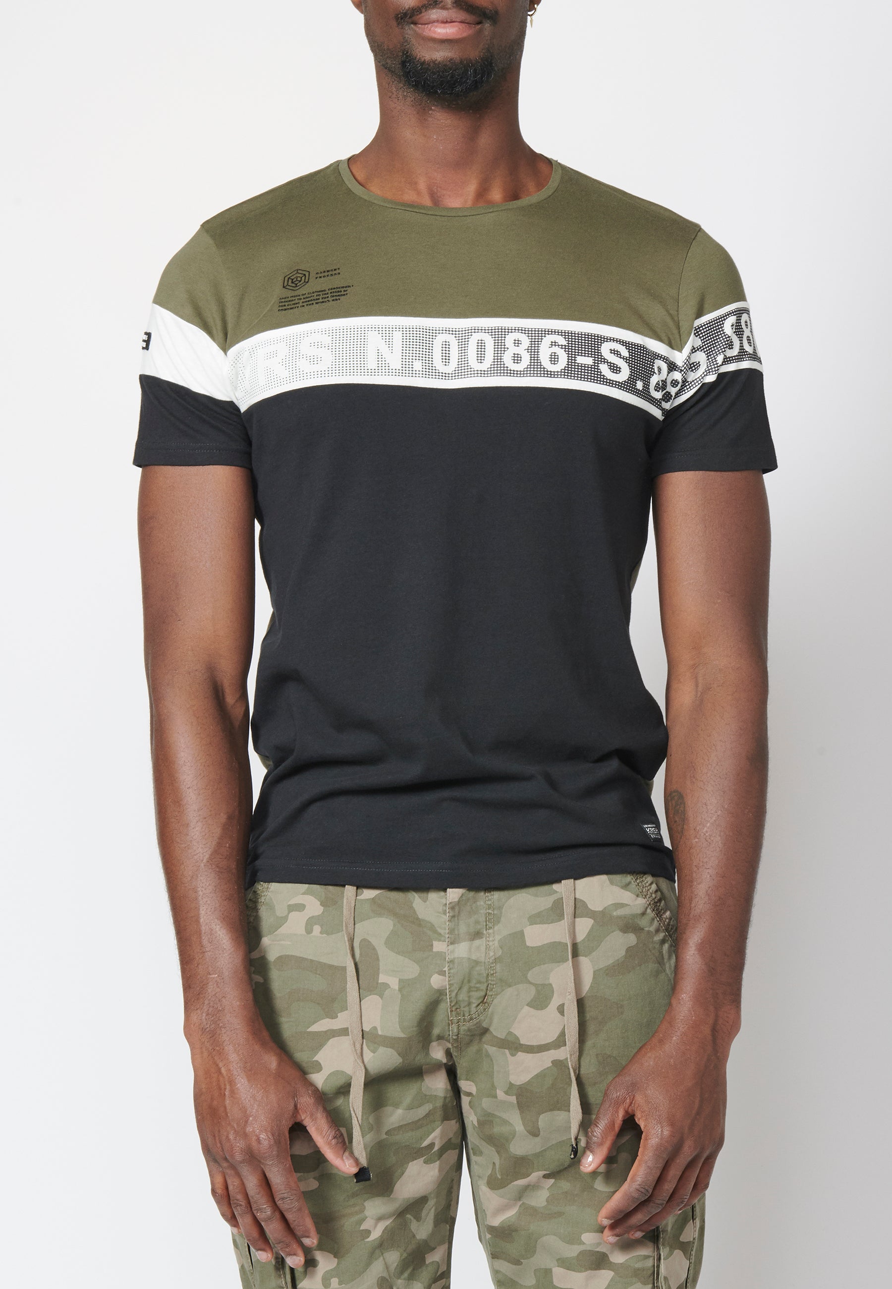 Short sleeve T-shirt with 100% cotton combination for Men