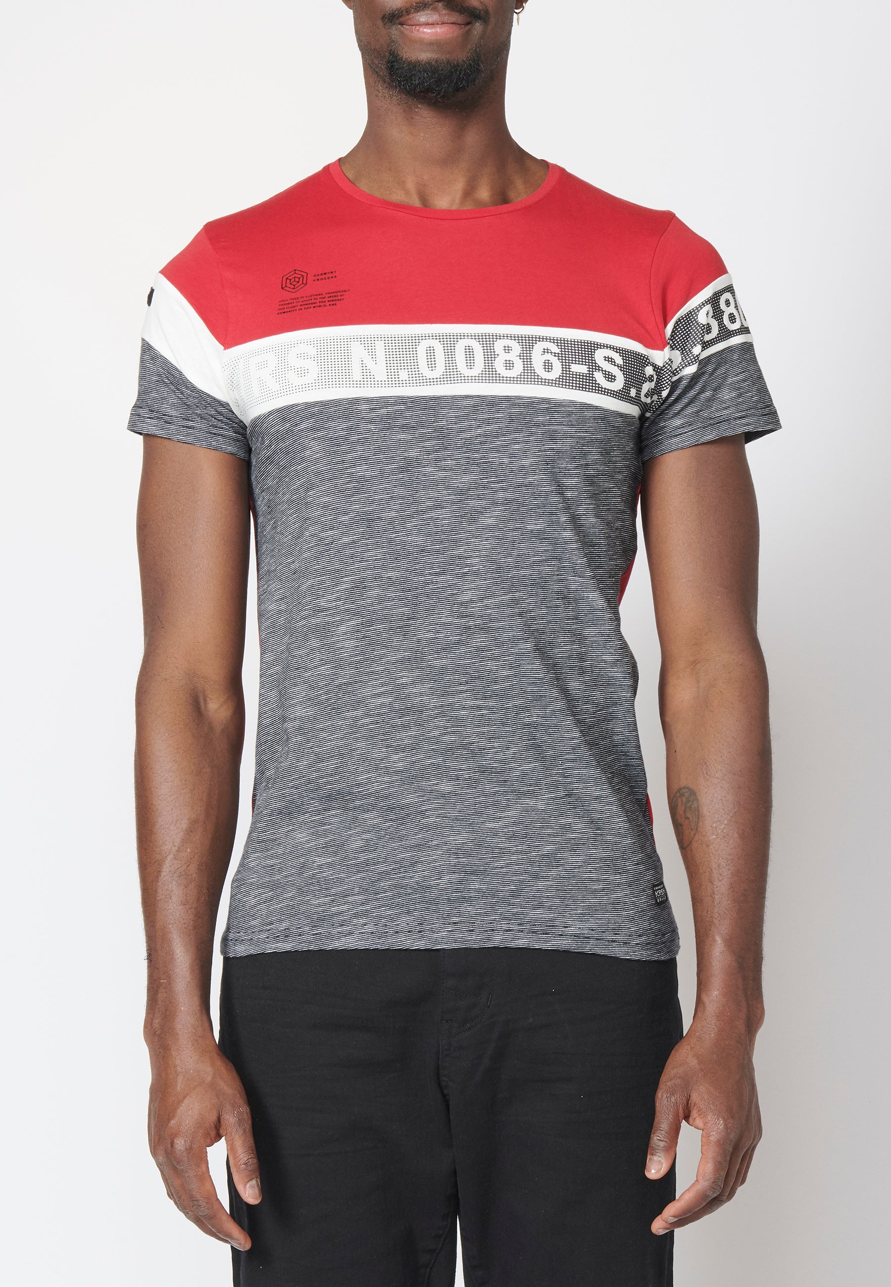 T-shirt à manches courtes avec combinaison 100% coton pour homme