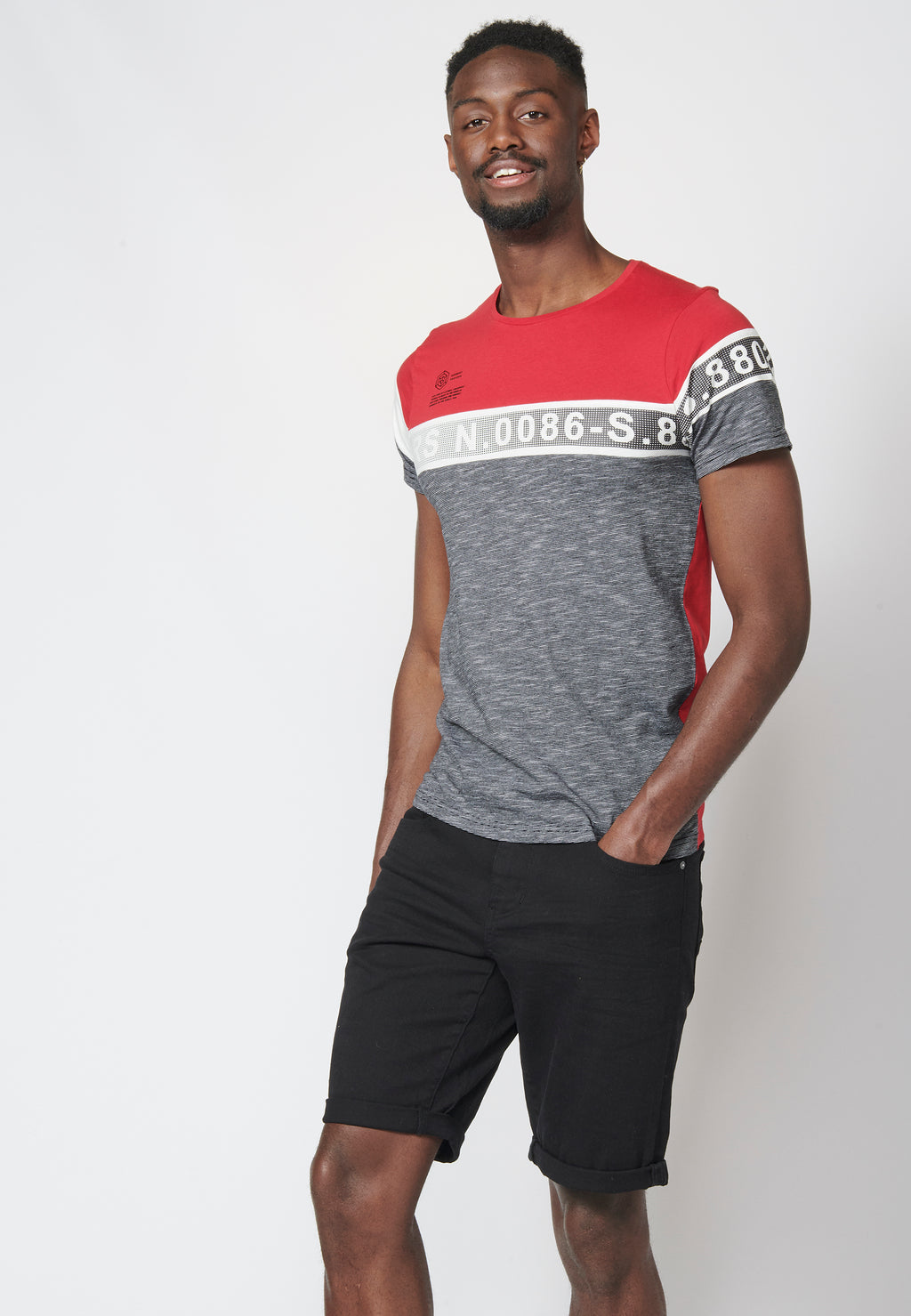 Short sleeve T-shirt with 100% cotton combination for Men