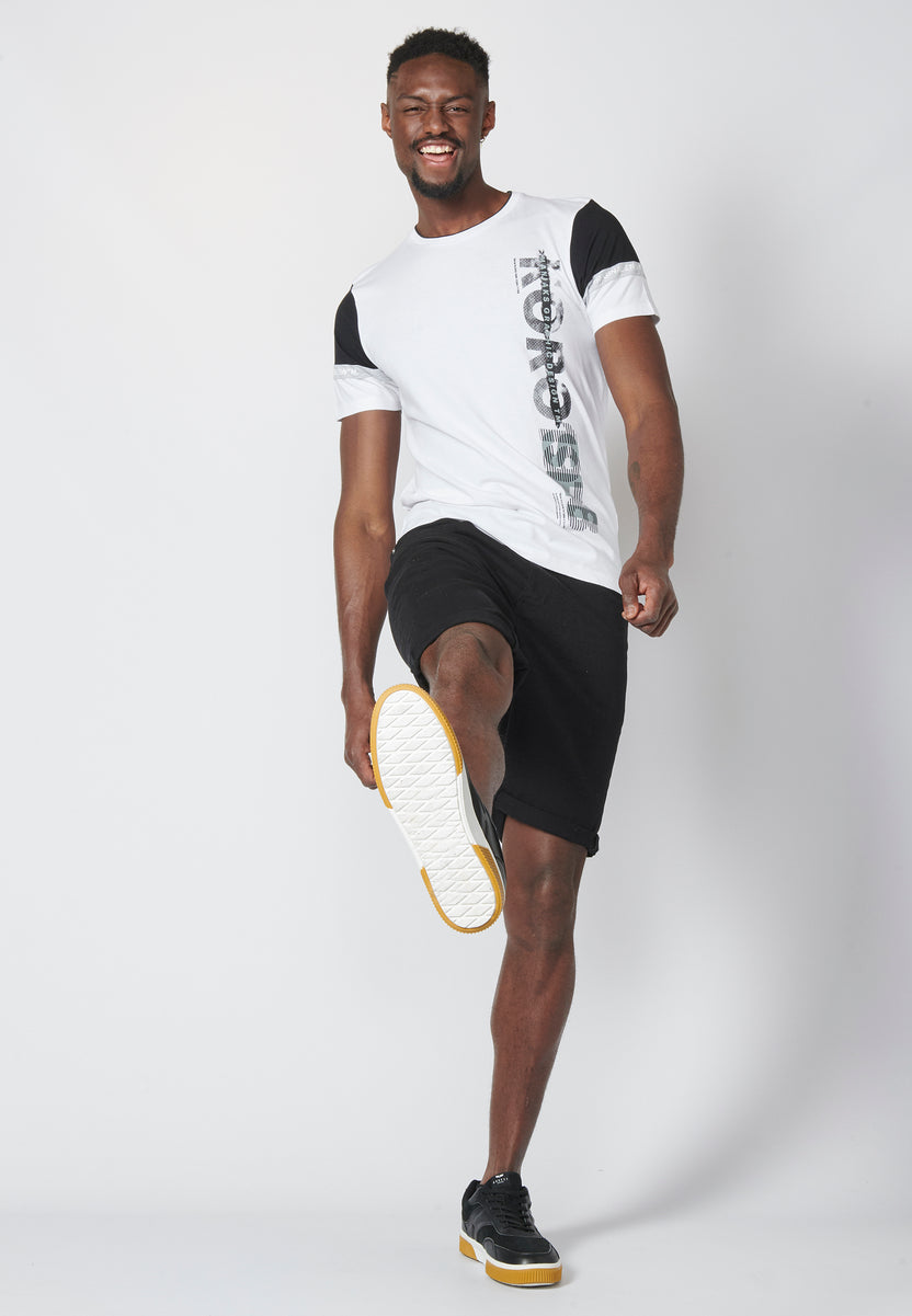 Short sleeve t-shirt with 100% cotton combination for men