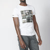 Short-sleeved T-shirt with 100% cotton surf print for men