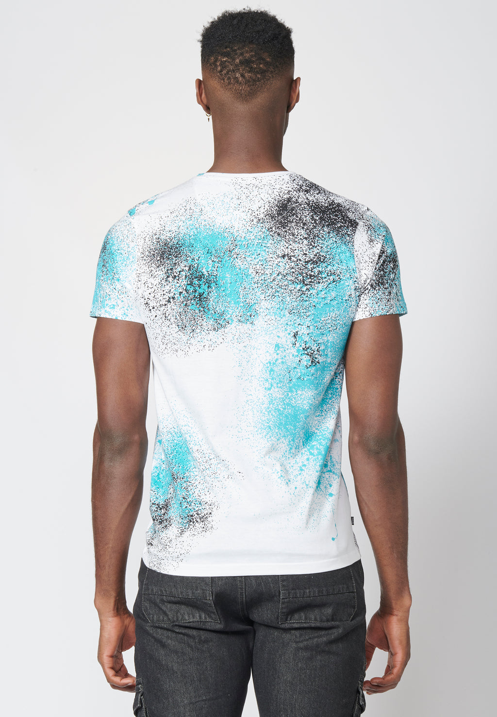 Samarreta de màniga curta amb estampat esquitxat i logotip lateral, 100% cotó per a Home