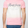 Short sleeve t-shirt with chest print and dip dye effect 100% Cotton for Men