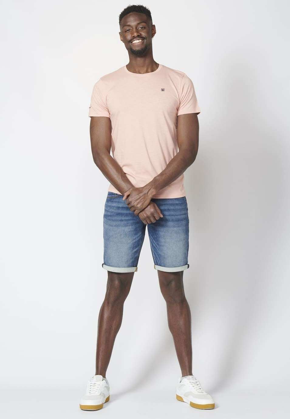 Herren-Basic-Kurzarm-T-Shirt mit aufgesticktem Logo – Koroshi