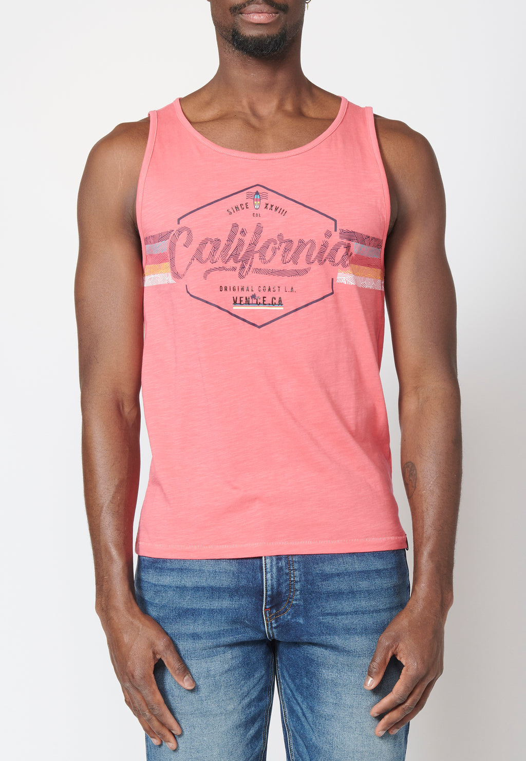 Sleeveless T-shirt with surf print | Current trend