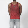 Débardeur sans manches à imprimé dégradé et tissage en coton pour homme
