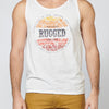 Men's Sleeveless Tank Top with Front Surfer Print Cotton