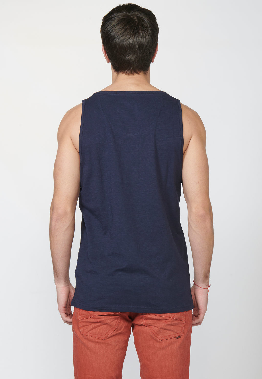 Herren-Tanktop mit Surfer-Print vorne, Marineblau – Koroshi 2211MS19