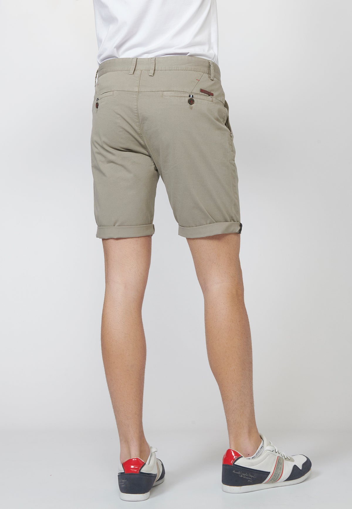 Micro printed chino shorts for men in mink - Koroshi 2211PS08