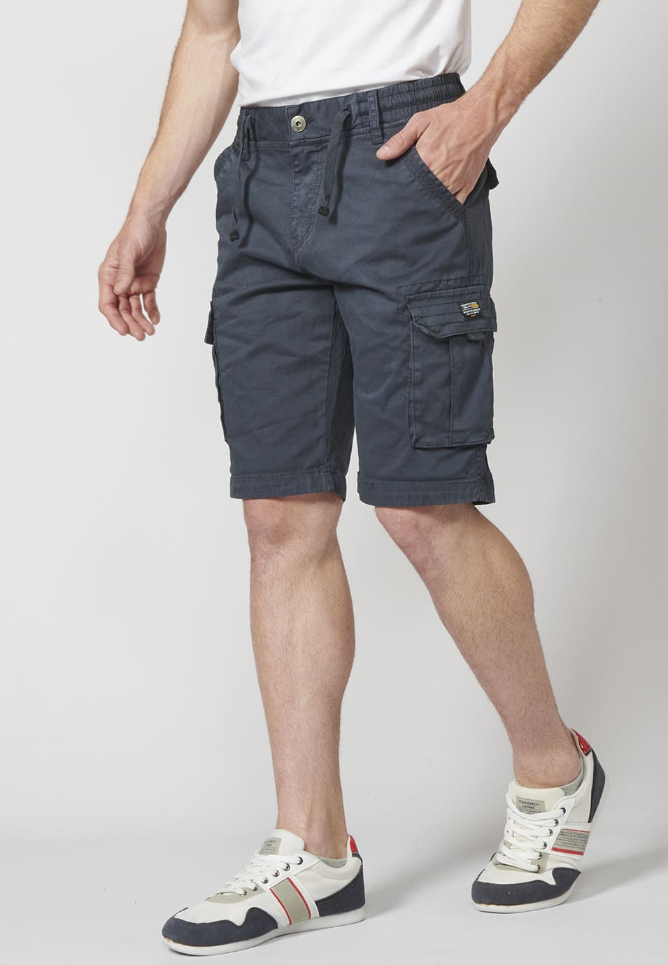 Short cargo homme 7 poches marine - Koroshi 2211PS12
