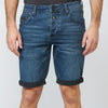 Pantalón corto denim tapered fit con cinco bolsillos y efecto gastado para Hombre