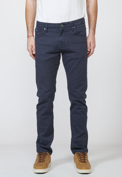 Regular fit men's navy blue jeans - Koroshi 2211PT01