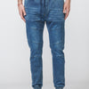 Pantalón Largo, Jeans Deportivo jogger knit denim con Cintura Ajustable con Cordón y Efecto Gastado para Hombre