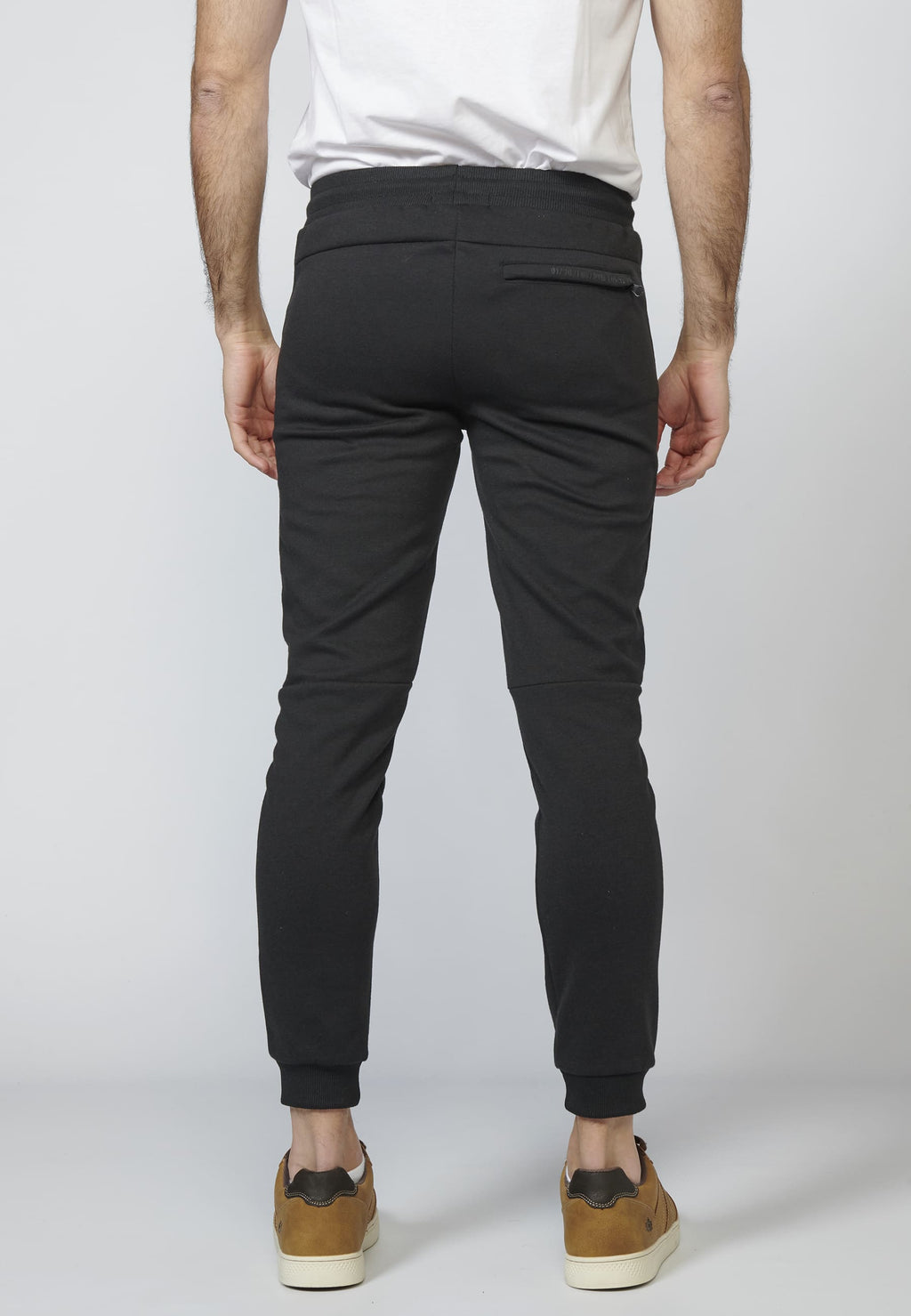 Long pants, interlock jogger sports jeans with adjustable elastic waist with drawstring for men