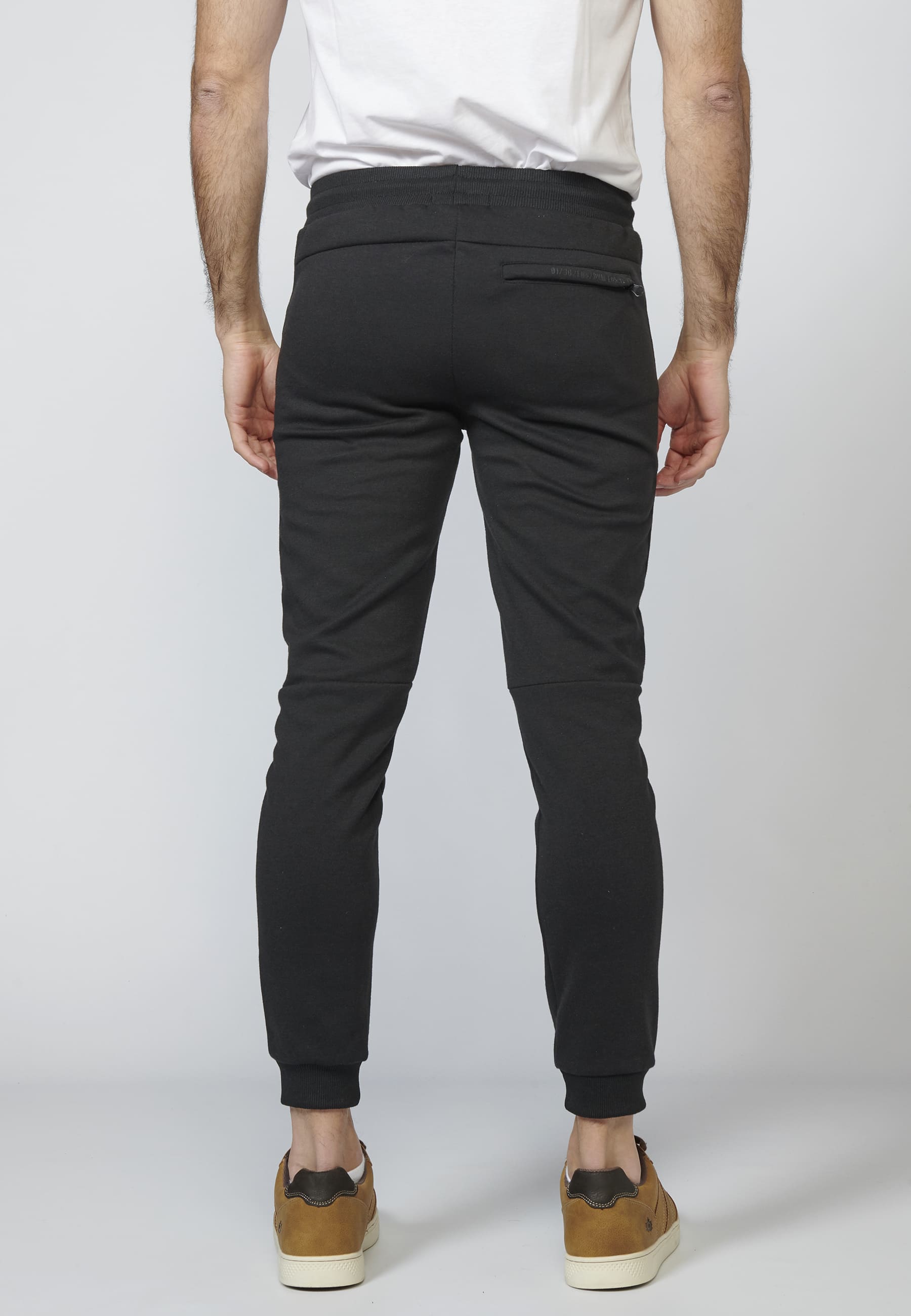 Long pants, interlock jogger sports jeans with adjustable elastic waist with drawstring for men