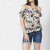 Blouse fluide à manches courtes avec imprimé floral | mode urbaine