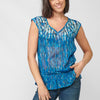 Strappy blouse with V-neckline and ethnic print | Style and comfort
